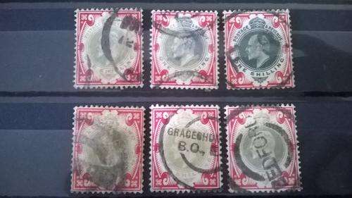 Kings Head - 6 x 1s Used Stamp Lot. Very High Cat Calue